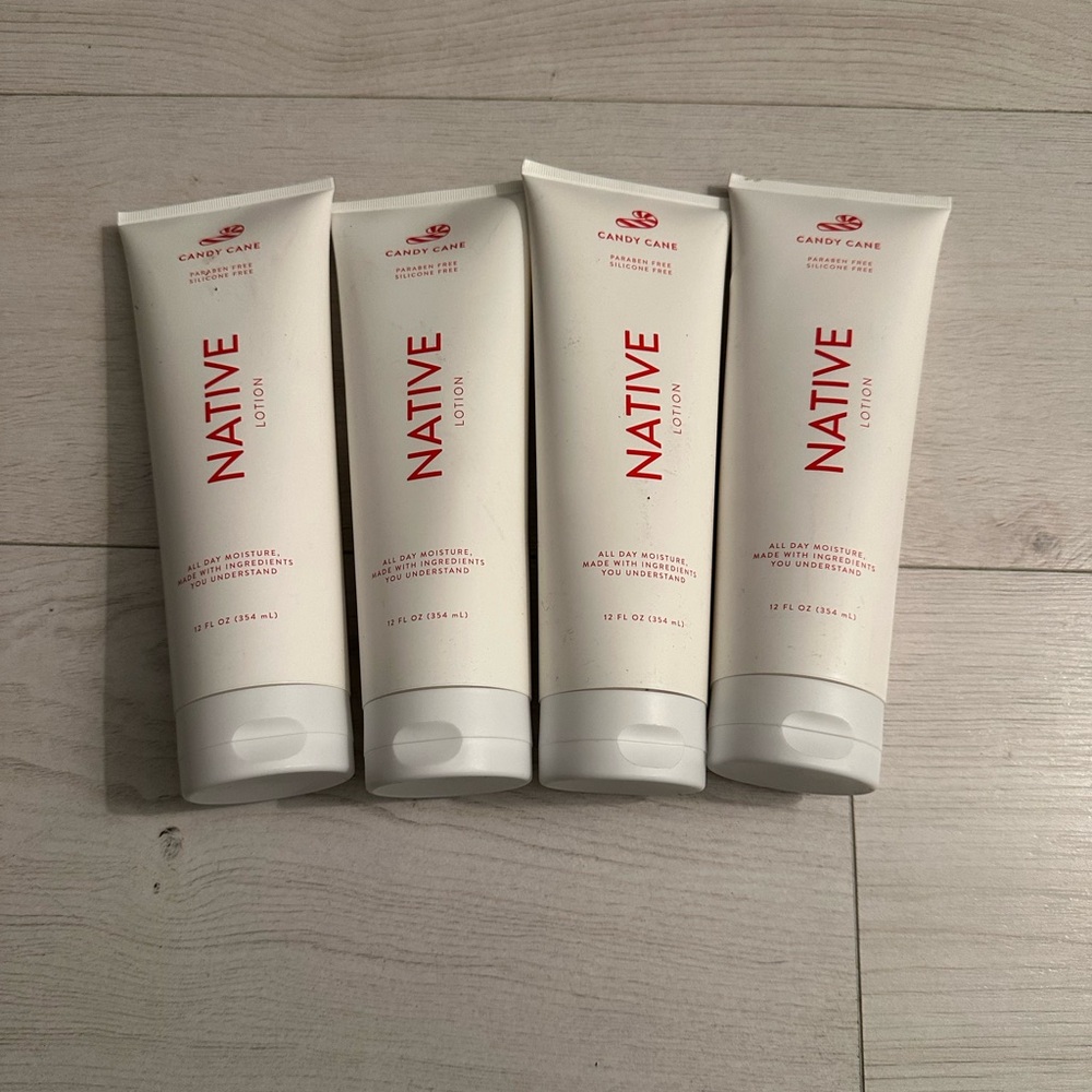 New 4 pack Native Lotion- Candy Cane scent